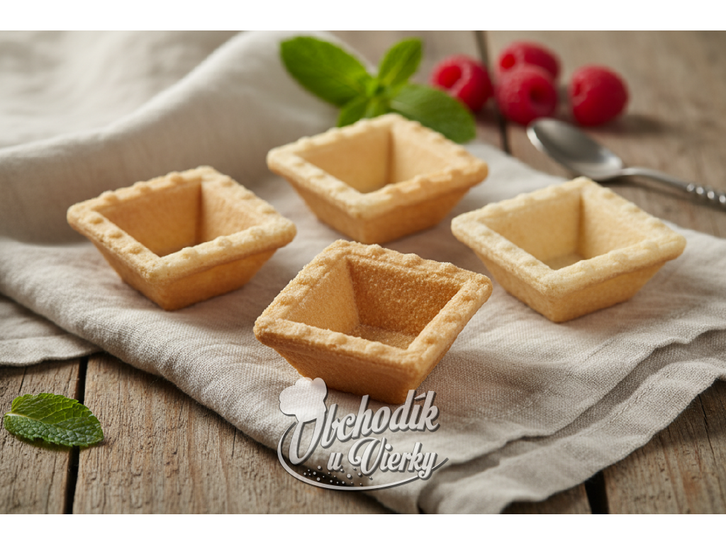 Bezlepkové štvorcové svetlé tartaletky