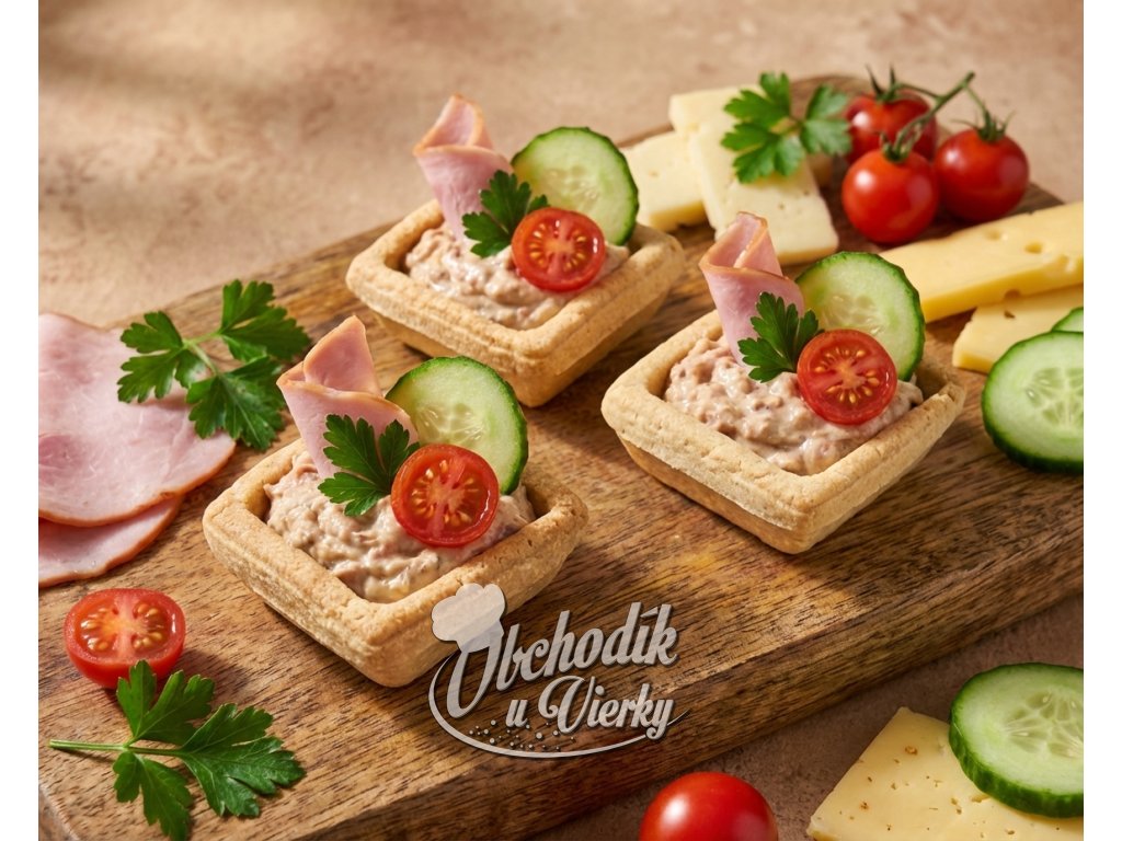 Detailný pohľad na štruktúru štvorcových tartaletiek