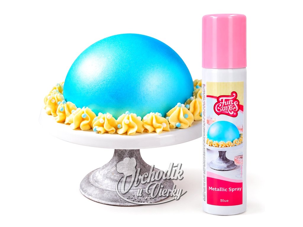 Jedlá sprejová farba Metalická modrá 100 ml FunCakes